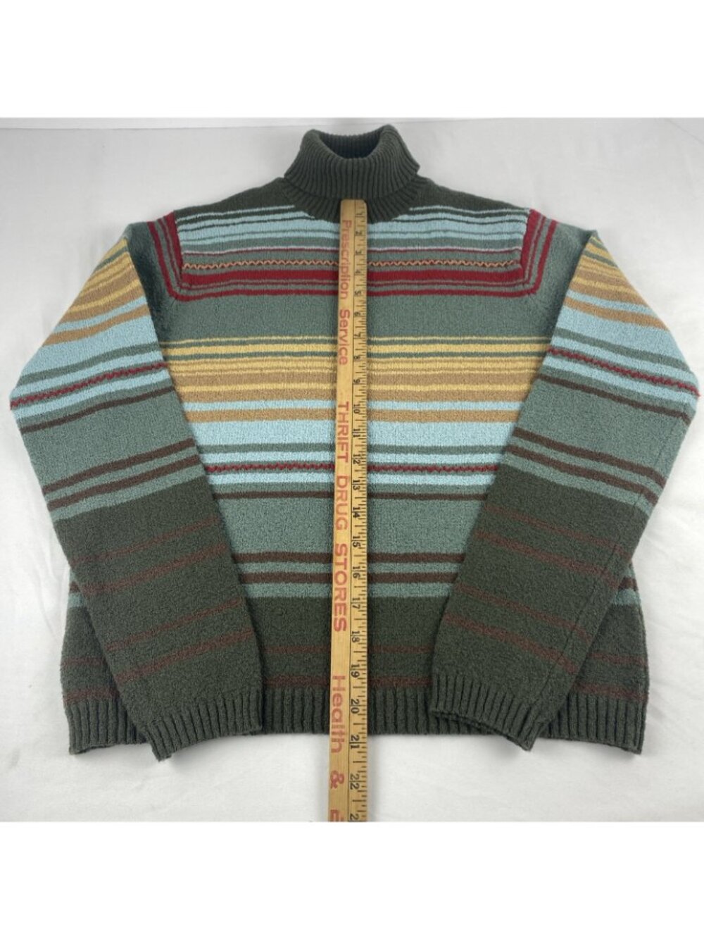 VTG Pendleton Oregon Womens Mock Neck Cotton Striped Pullover Sweater Size S - Picture 3 of 12